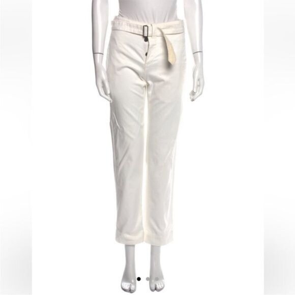 Isabel Marant Cream Straight Leg Pants matching belt and pockets Size 8 - Picture 1 of 11